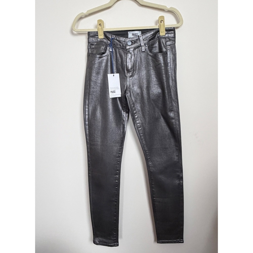 Paige Verdugo Ultra‎ Skinny Jeans Women 27 Charcoal Galaxy Coating NWT